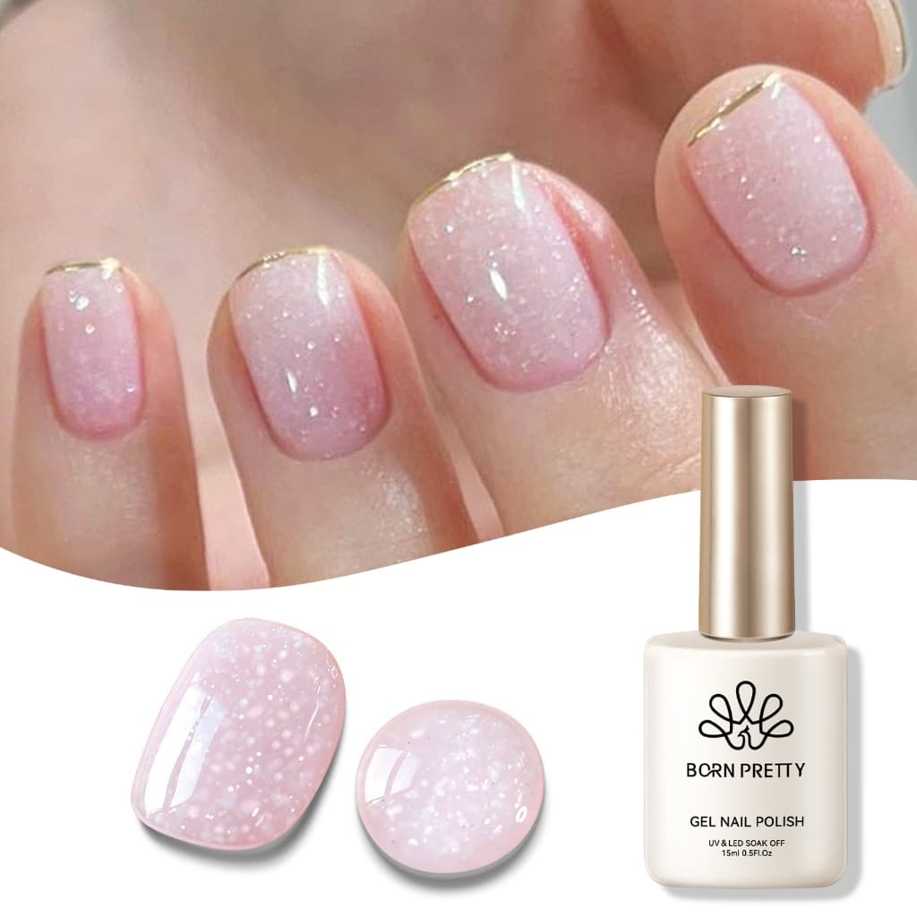 BORN PRETTY Floco De Neve Rosa Gel Unha Polonês Glitter Lantejoulas Nail Art Manicure DIY Suprimentos De Unhas Verniz 15