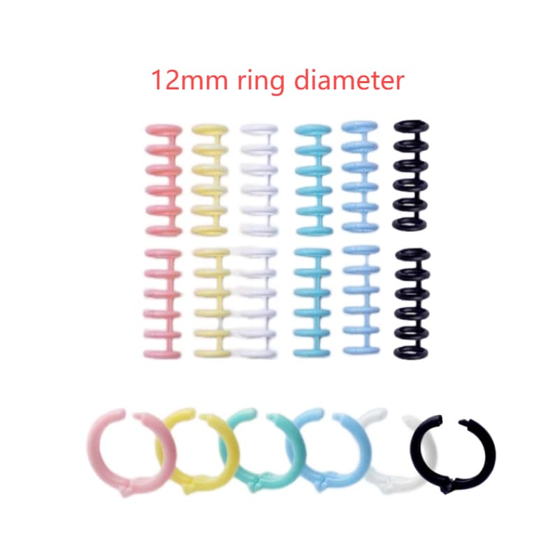 3pcs 6-Hole Loose Binders Anéis De Encadernação De Pentes Para Caderno De Papel De Bricolage Material Escolar 6 Cores Disponíveis