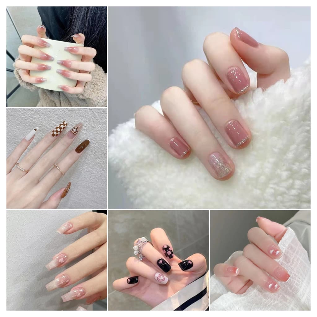 HOT ! 24pçs De Unhas Postiças Curtas