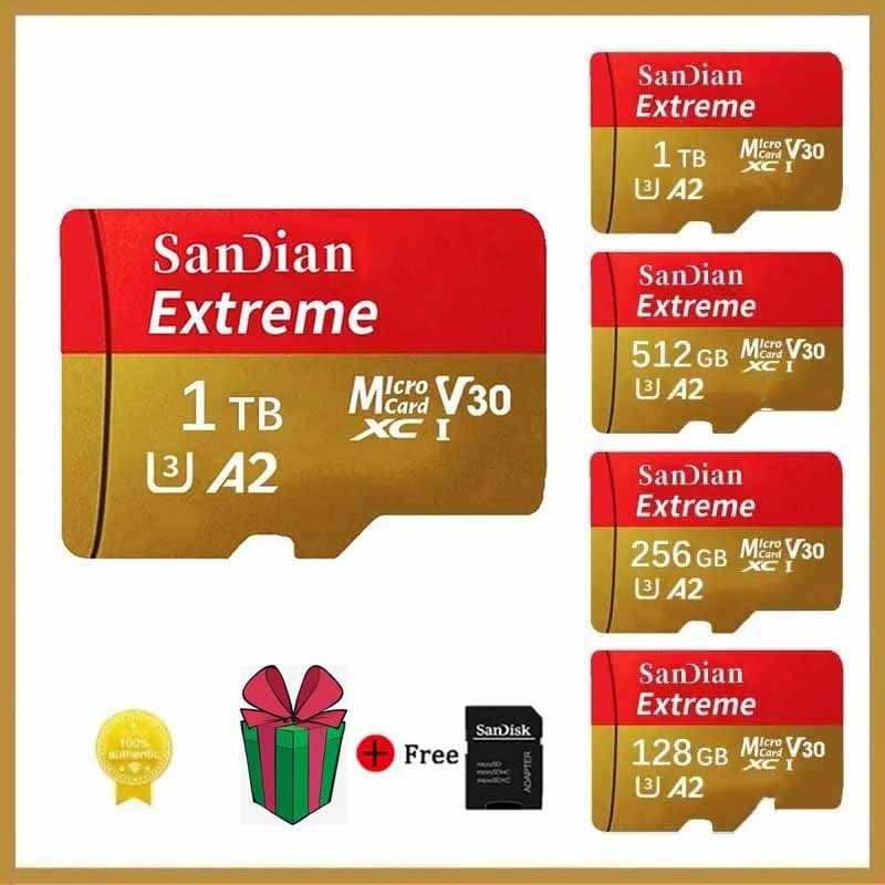 SanDisk1TB 512GB 256GB 128GB Micro TF SD Card V60 Cartão De Memória De Câmera De Alta Velocidade Para Telefone