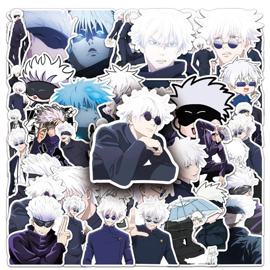 Novo 50 Pçs Legal Jujutsu Kaisen Satoru Gojo Anime Japonês Adesivos Para DIY Capacete Bicicleta Mão Conta Lápis Caso Gra