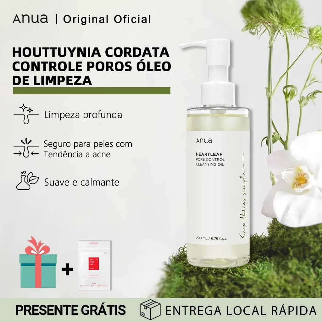 ANUA Heartleaf Pore Control Cleansing Oil Óleo De limpeza Poros Demaquilante 200ml Remoção De Cravos Limpeza Profunda