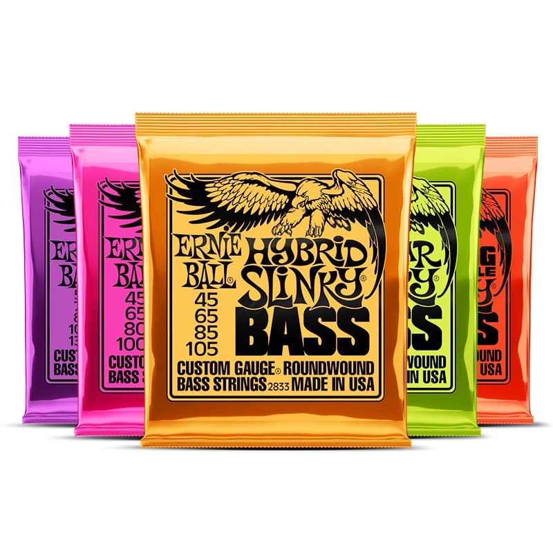 Ernie Ball Corda de Baixo Elétrico de 4/5 Cordas 2836 45-130 Peças Guitarra Aço Níquel Durável de Longa Vida Útil 2834