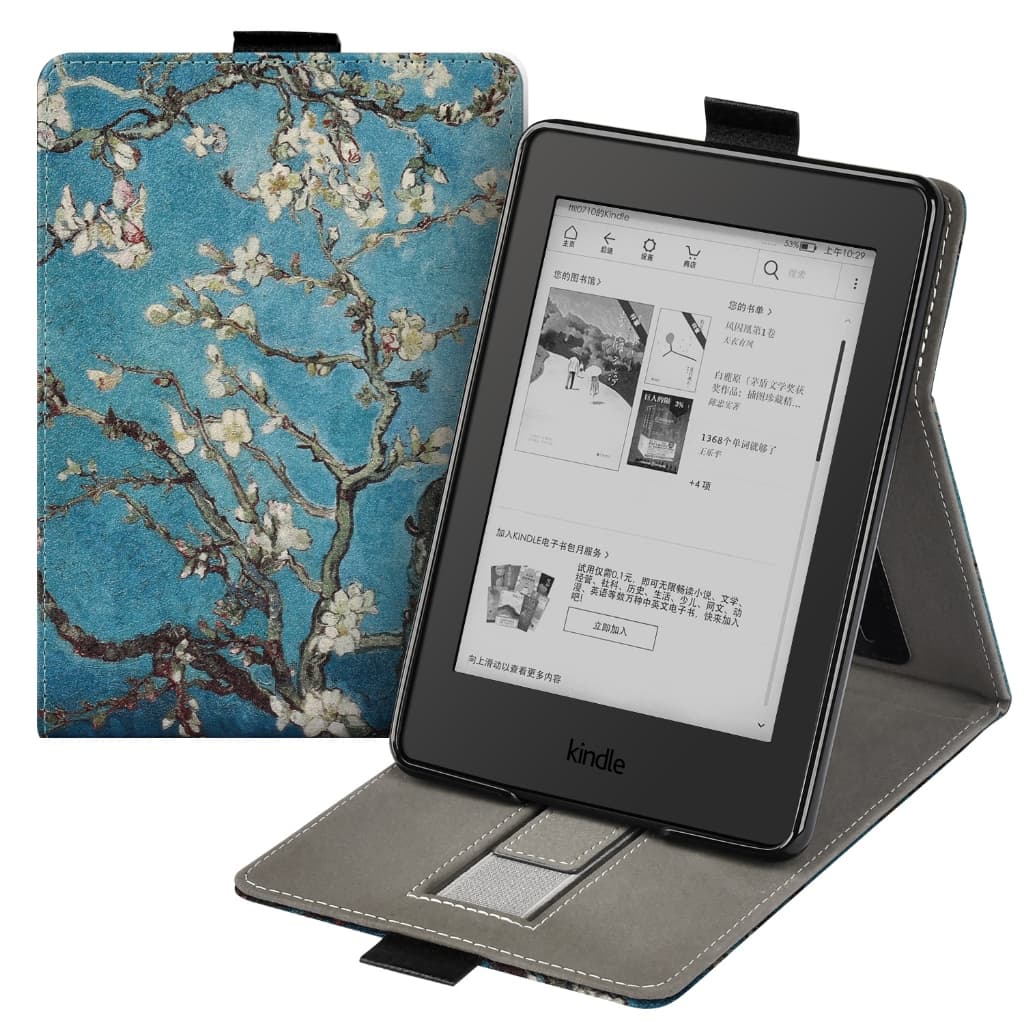 Capa Inteligente De Couro PU Premium Para Kindle Paperwhite 12th Com Alça De Mão 2024 SA569P/SA568B Slot Cartão