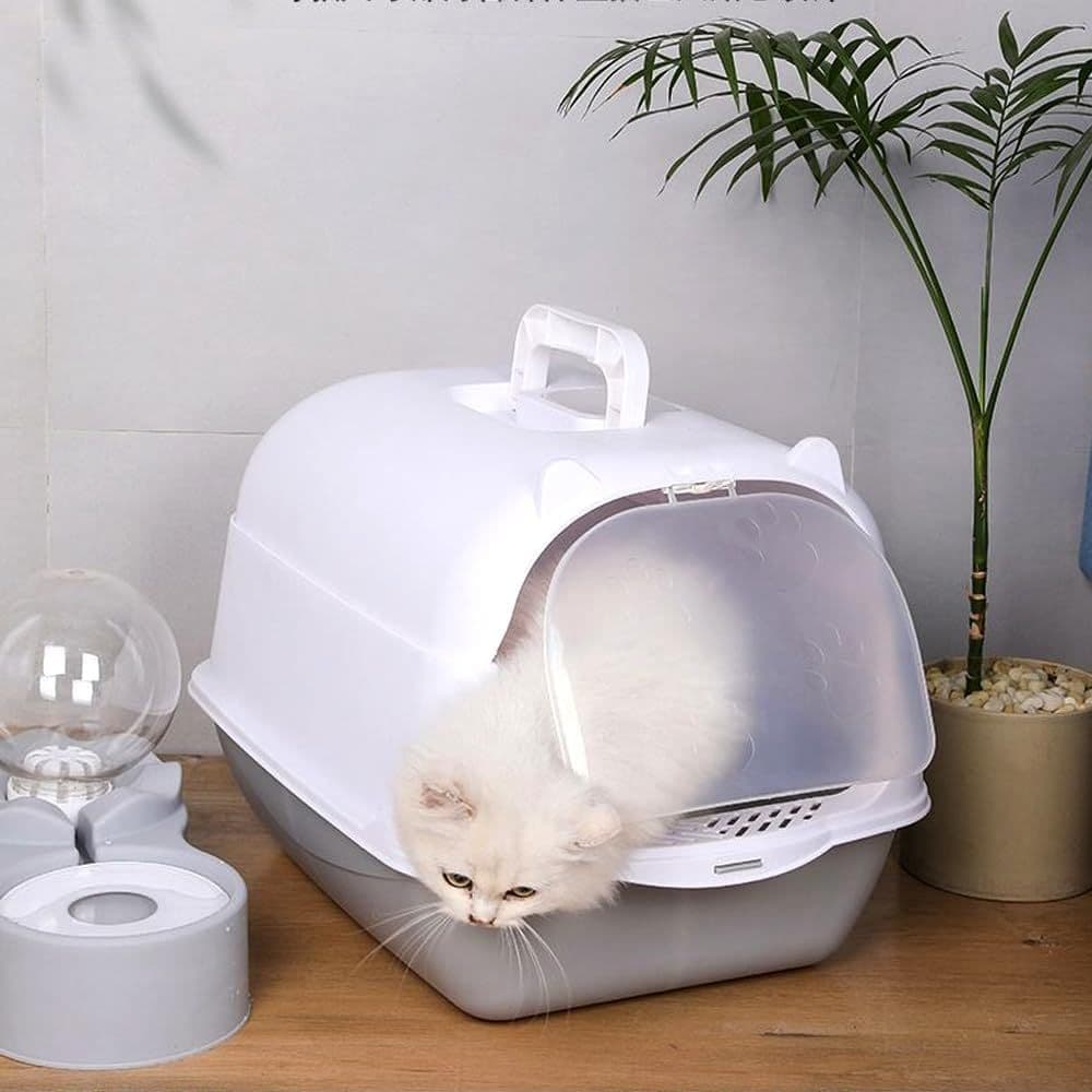 MIW Caixa de Areia Furba para Gatos Encantadora Alta Gigante com Pá higiênica Adequado 0 a 30 kg