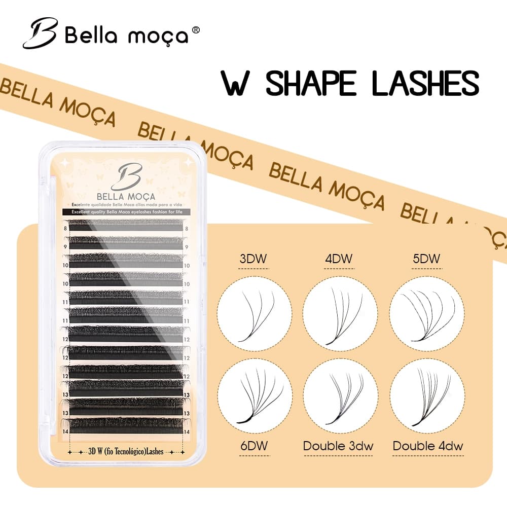 Bella Moça YY/3D/4D/5D/6D/7D/8DW Cílios 8-14mm D Curl 0.07 Macios Naturais Pretos