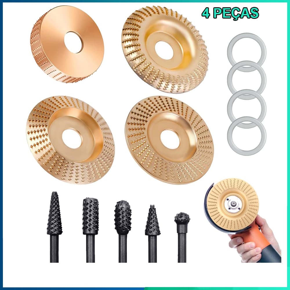 4 x moedor de ângulo ferramenta rebolo uso carboneto madeira moagem gravura plástico moldar disco 7/8 "5/8"