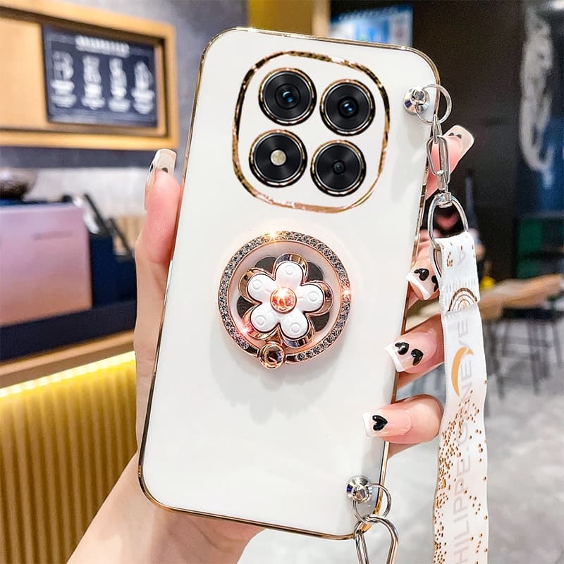 Xiaomi Redmi Note 15 Pro 4G 5G Redmi Note 14 Pro plus 5G Silicone Macio Caso Capa Invólucro Flor Suporte Cordão capinha