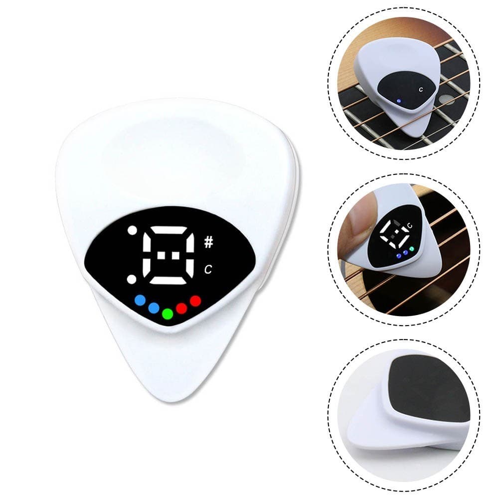 2-Em-1 Palhetas De Guitarra Afinador Para Elétrica Acústica Baixo Bandolim Instrumento Musical Acessórios
