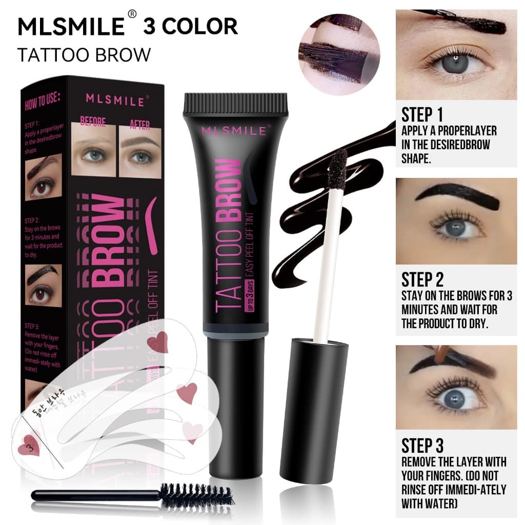 MlSMILE Adesivo De Sobrancelha De Três Cores Para Rasgar À Prova D'água , De Suor , Durável , Sem Manchas , Fácil De Col