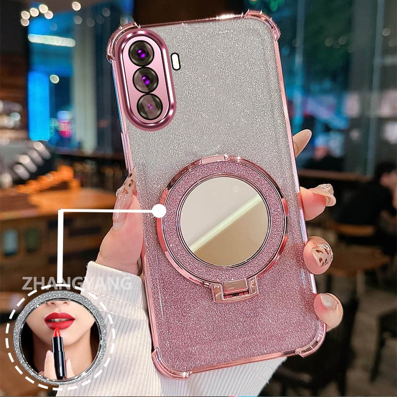 Capa Para Moto G52 Quatro Cantos flash anti Queda Caso De Telefone Estético Retoque Espelho Novo design Suporte Mão TPU