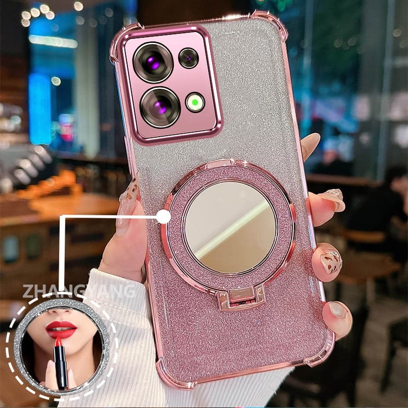 Capa Para Redmi note 13 Pro Quatro Cantos flash anti Queda De Telefone Estética Espelho De Retoque Novo design Suporte M