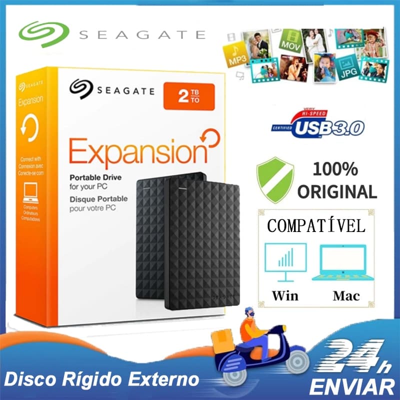 Seagate Original Disco Rígido Hd Externo Grande Capacidade 1 Tb 2 Tb 4 Tb Usb 3.0  Disco Rígido Portátil Hd Disco Rígido