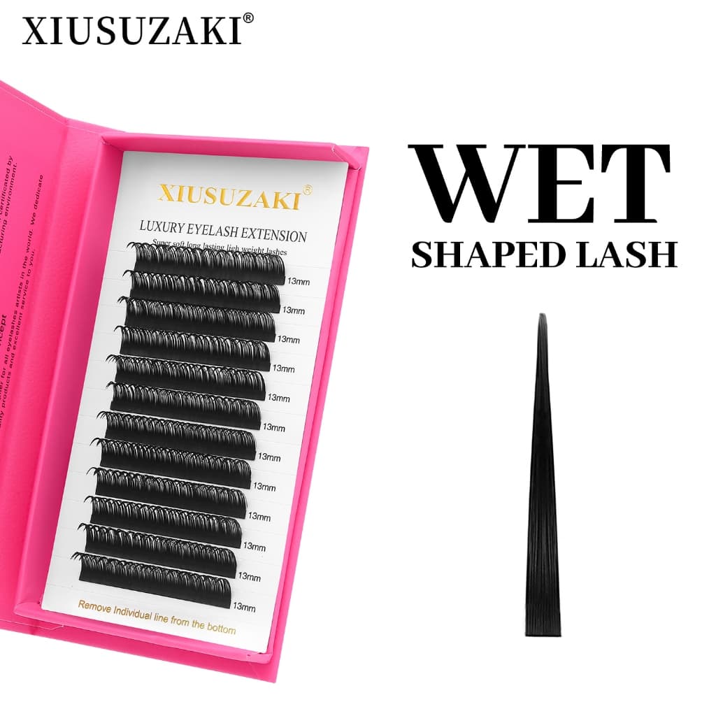 XIUSUZAKI Extensão De Cílios Molhados , Pontas Finas , Postiços , Ventiladores Pré-Fabricados , Volume Russo , Formato D