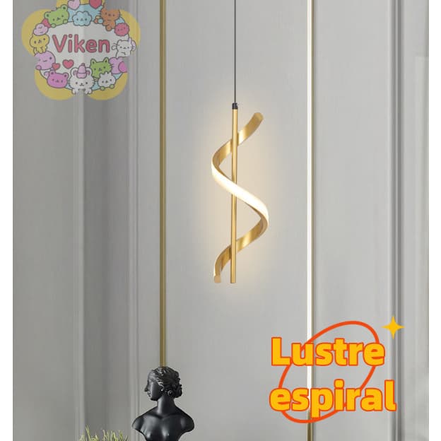 (3 cores em 1 luz) Lustre Pendente Luminária de Teto Led Dourado Decoração Minimalista Moderno