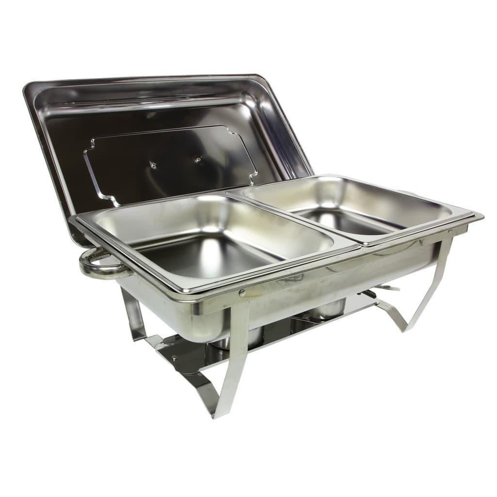 Rechaud Inox 9 Litros 2/3 Panelas Banho Maria 2 Cubas Buffet