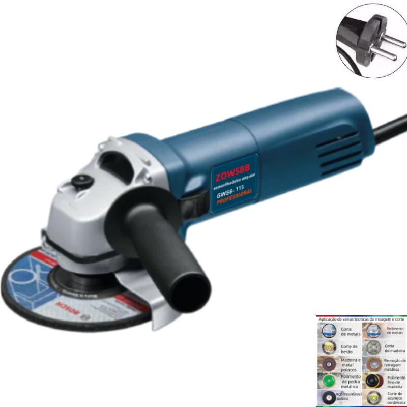 Esmeriilhadeira Angular 980W elétrica GW6-115 Lixadeira elétricas Genérica Bosch