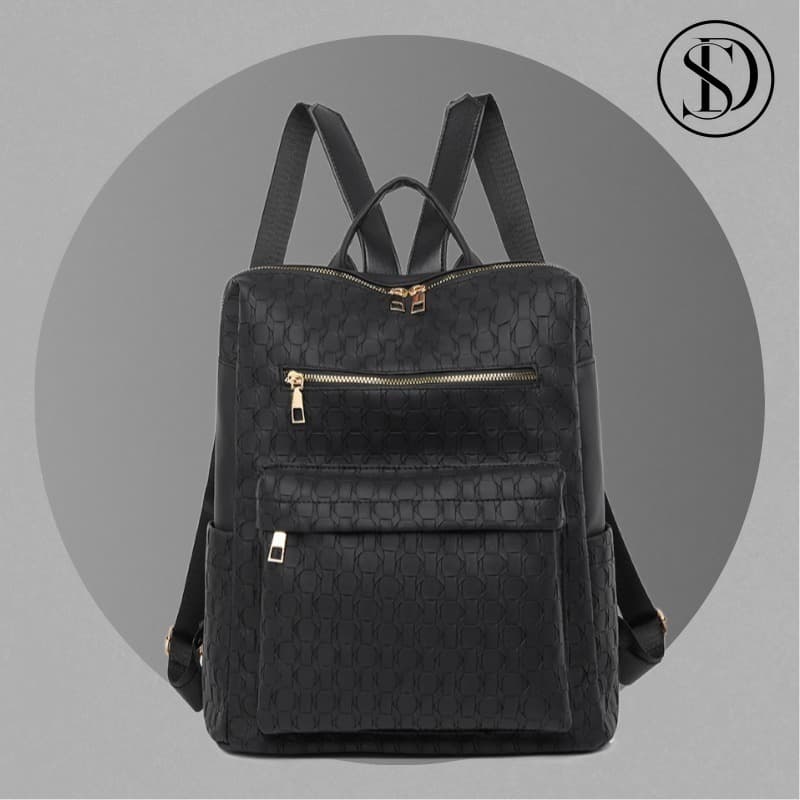 SHINYDIARY Mochila feminina de couro sintético PU Estudo de viagem de grande capacidade