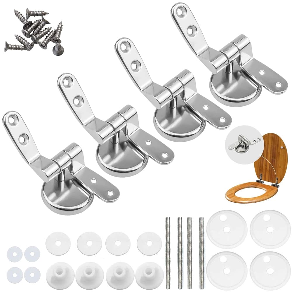 Conjunto de dobradiças universais para assento de vaso sanitário - 2 par com acessórios Substituição