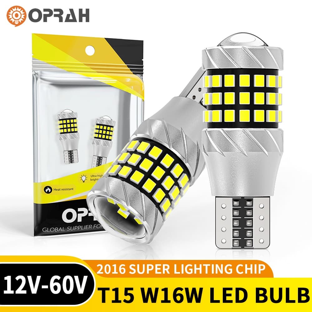 Oprah 2 pçs T15 lâmpada LED 2016 57SMD carro lâmpada LED substituição luz de estacionamento invertendo luz sinal volta a