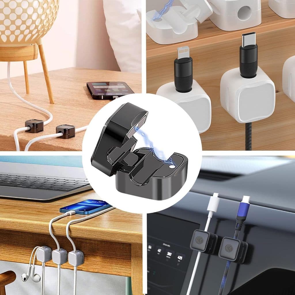 Uniwity 6pcs Organizador Magnético De Cabos Fios Multiuso Para Casa, Organizador de cabos