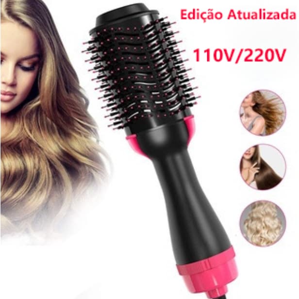 Escova Secadora 110/220v Alisador Elétrica Escova de ar quente Modeladores de cabelo Com 3 Em 1 Hair