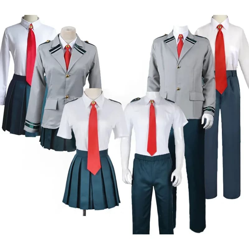 Halloween Cosplay Meu Herói Academia Uniforme Colegial Carnaval Anime Boku Nenhum URARAKA OCHACO Todoroki Escolar Conjunto Casaco