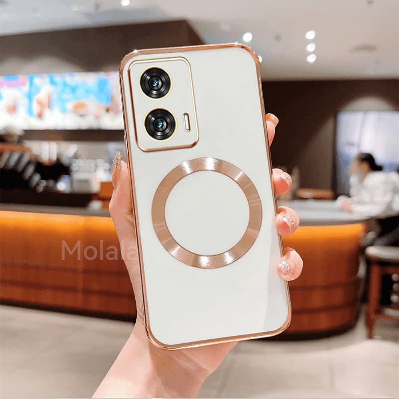 Capa De Telefone Para Motorola Moto G35 G85 G24 G04 G04s Carregamento De metal Magnético Silicone Macio À Prova De Choqu