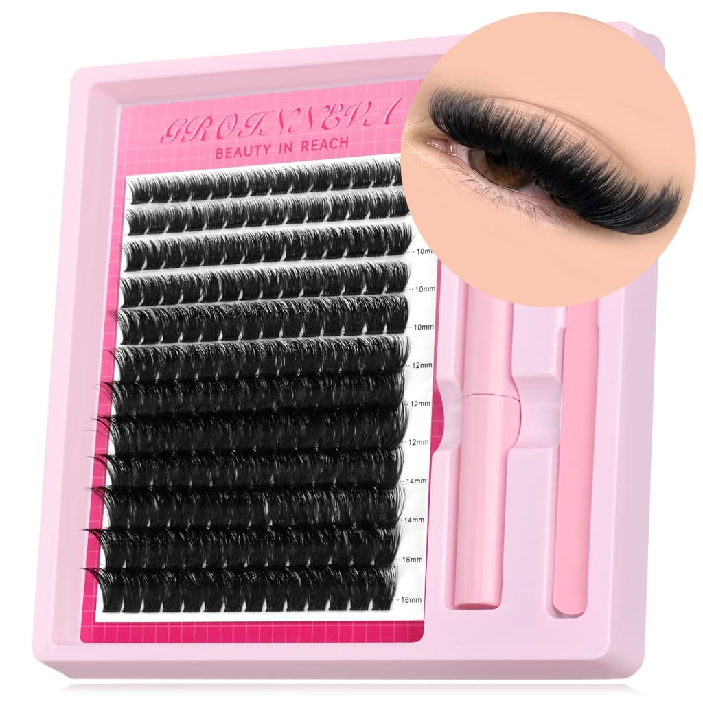 GROINNEYA Kit De Clusters De Cílios Fofos Individuais C Curl Cluster Extensões De 10-18mm Extensão