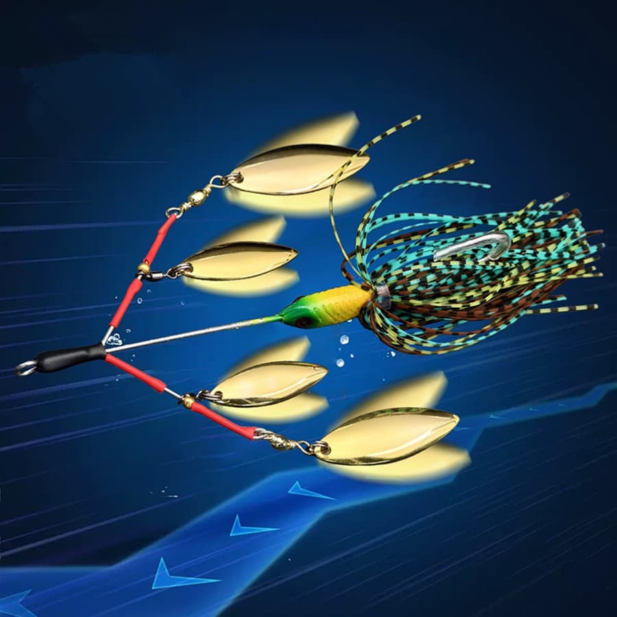1pc Isca De Pesca Multi-Lâmina Spinner Para Baixo , Truta Salmão Metal Duro Spinnerbaits