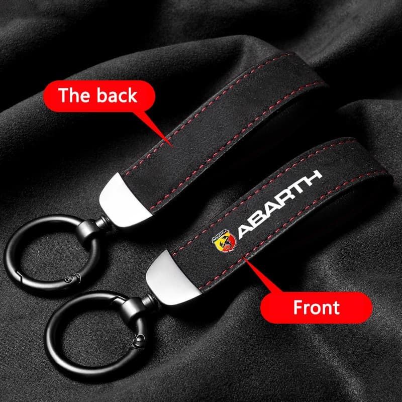 Chaveiro Suede Metal Anel Chave Personalizado Com Logotipo Para Fiat Abarth 500 595 124 Aranha Ducato Panda Tipo Bravo