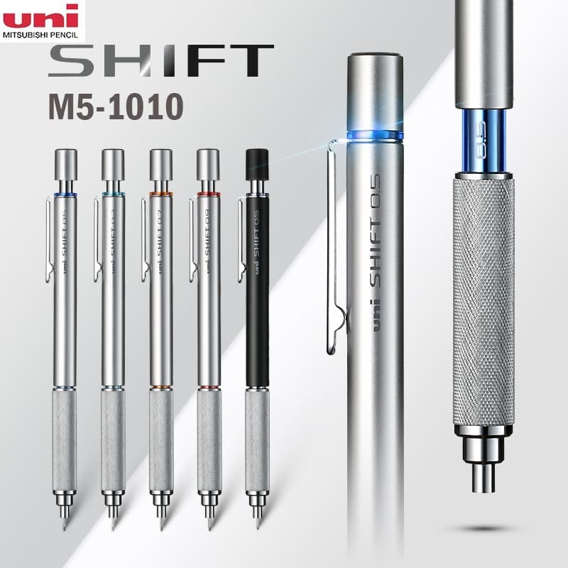 Japão UNI M5-1010 Lápis Mecânico Haste De Metal Baixo Centro De Gravidade 0.5mm Suporte SHIFT Art