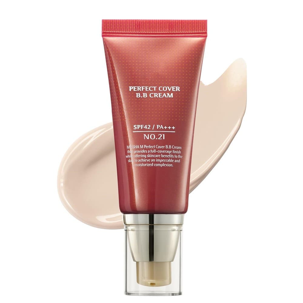 MISSHA M Perfect BB Cream No . 21 Bege Claro Para Pele Brilhante Fps 42 PA + + 1.69 Fl Oz-Hidratante Colorido Rosto Com