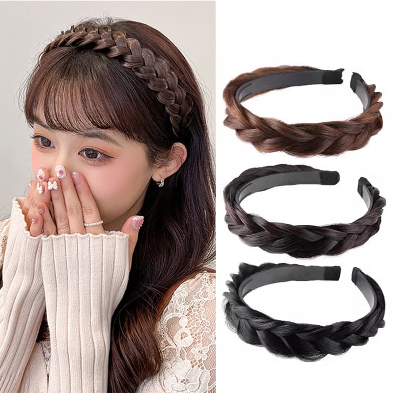 Ampliado Peruca Tiara De Cabelo / Engrossado Torção Trançado Faixa De Cabelo / Espinha De Peixe Trança Headband Headwear
