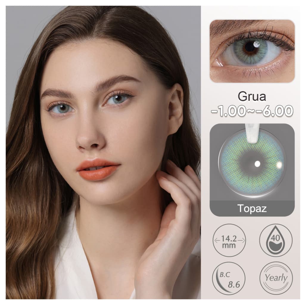 [0 ~-6.00] Lente De Contato Freshgo Hidrocor Com Lentes Coloridas De Prescrição De Grau Topázio/Ocre/Mel Envio De São Pa
