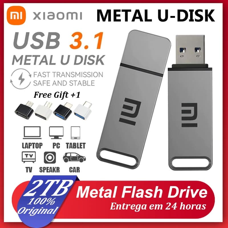 Original Xiaomi USB 3.1 Pen Drive 2TB Flash Drive De À Prova D'água Para Dispositivos De Armazenamento De Computador