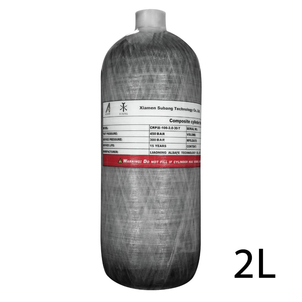 TUXING 4500Psi 300Bar 2L Cilindro de Fibra de Carbono Tanque de Mergulho de Alta Pressão M18*1.5