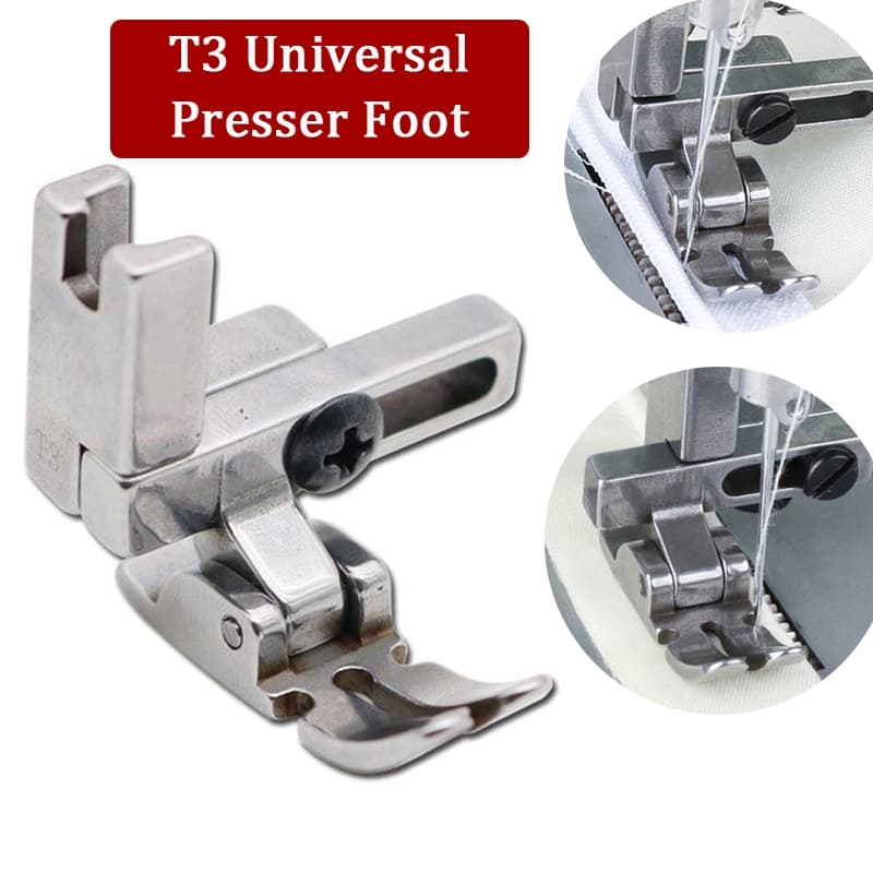 Calcador Pezinho Reta Zíper Universal T3 Ajustá 3 Em 1