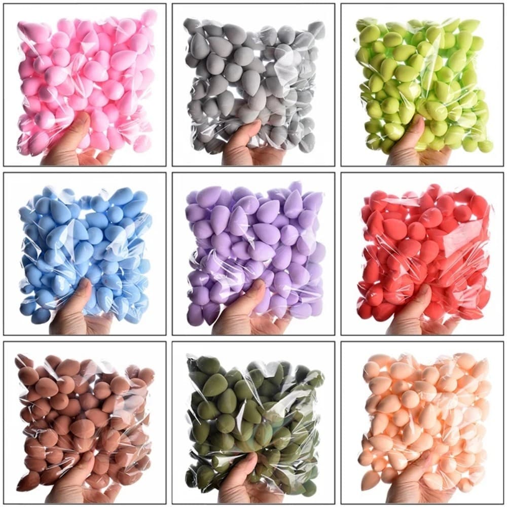 100 Pçs Mini Beleza Esponja Ovo Gota De Água Pequena Maquiagem Em Pó puff Seco Molhado Combinado Ferramentas Cosméticas