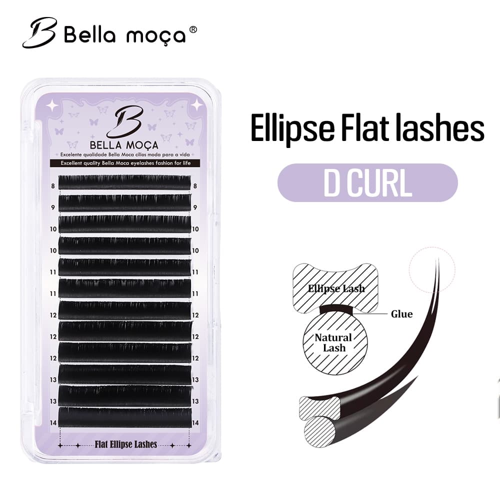 Cílios Ellipse Flat Bella Moça Curvatura 0.15D / Modelo Mix 8-15