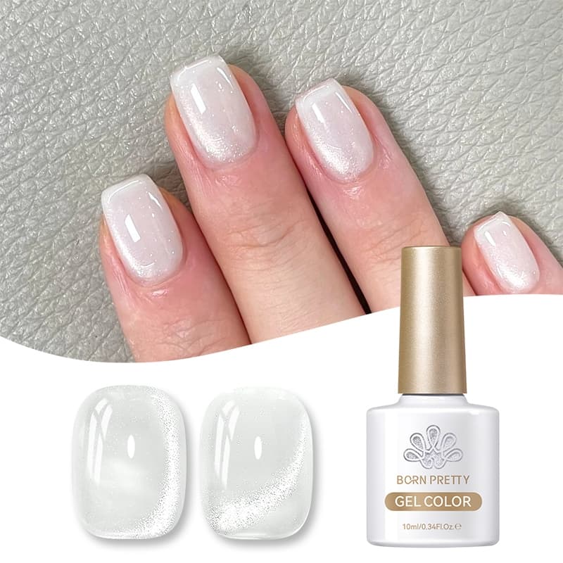 BORN PRETTY Milky White Cat Eyes Gel Magnético Esmalte Glitter UV LED Verniz Manicure 10ml
