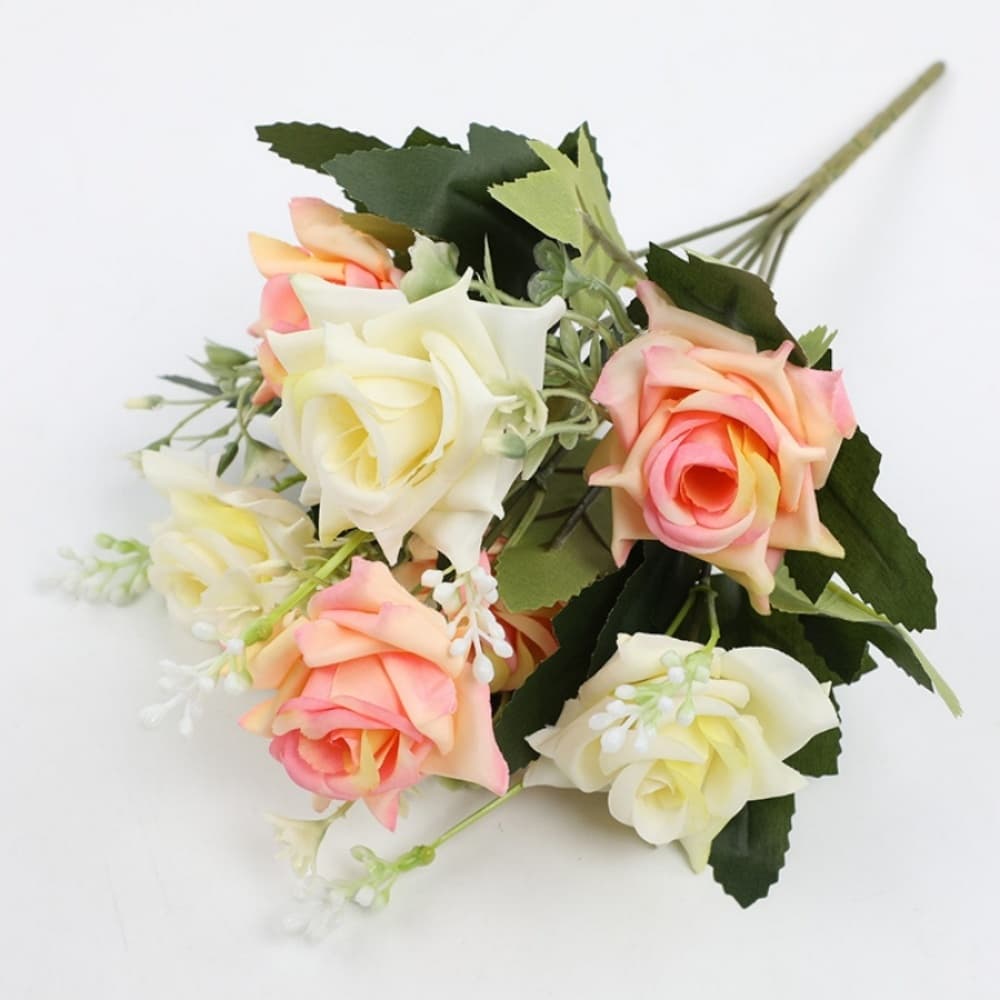 Casamento Flores Artificiais Buquê De Noiva Artificial Rosa Ornamento Decoração Festa Simulação Casa Quarto Mesa
