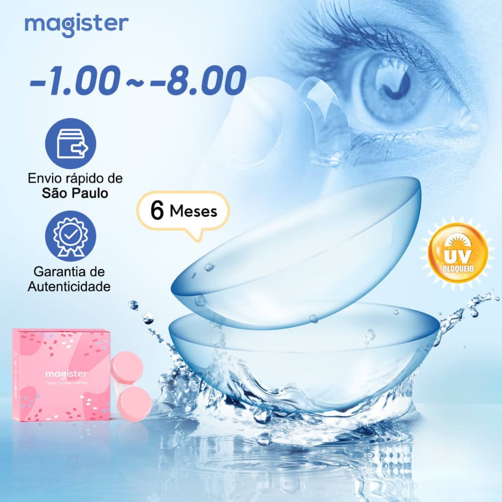 Lentes De Contato Com Grau Miopia Magister (-1.00~-8.00) Para Maquiagem 2 Peças Envio de São Paulo