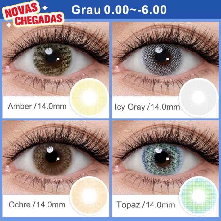 (Grau : 0.00 ~-8.00) Lente De Contato Colorida Grande Com Estojo Lentes Queen Olhos Naturais Envio De São Paulo