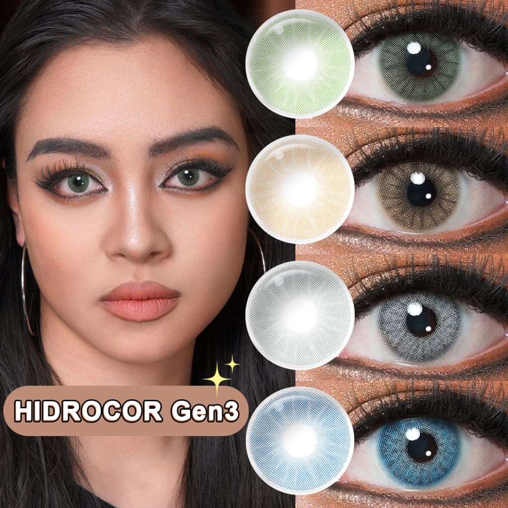 Freshgo Hidrocor Gen3 Lente De Contato Colorida Azul/Verde Lentes Anuais De 14.0 Mm 2 Unidades/1 Par