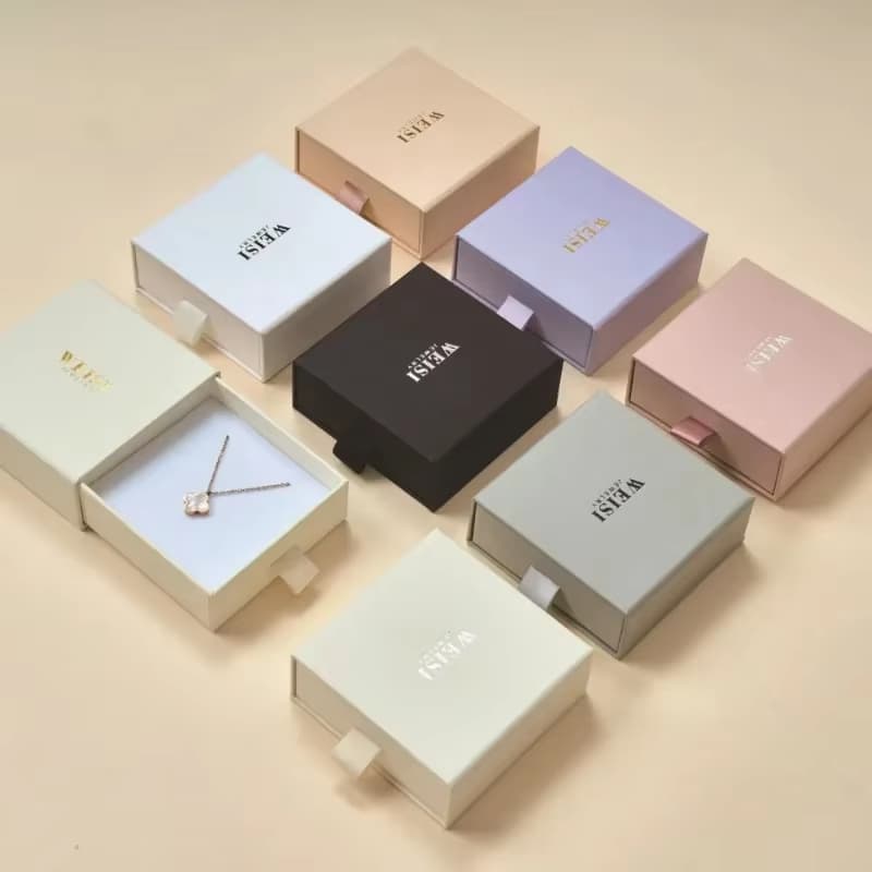 8 * 3cm Caixa De Gaveta Logotipo Personalizado Impressão Embalagem De Jóias Presente Papelão Silde Caso DIY Favor De Cas