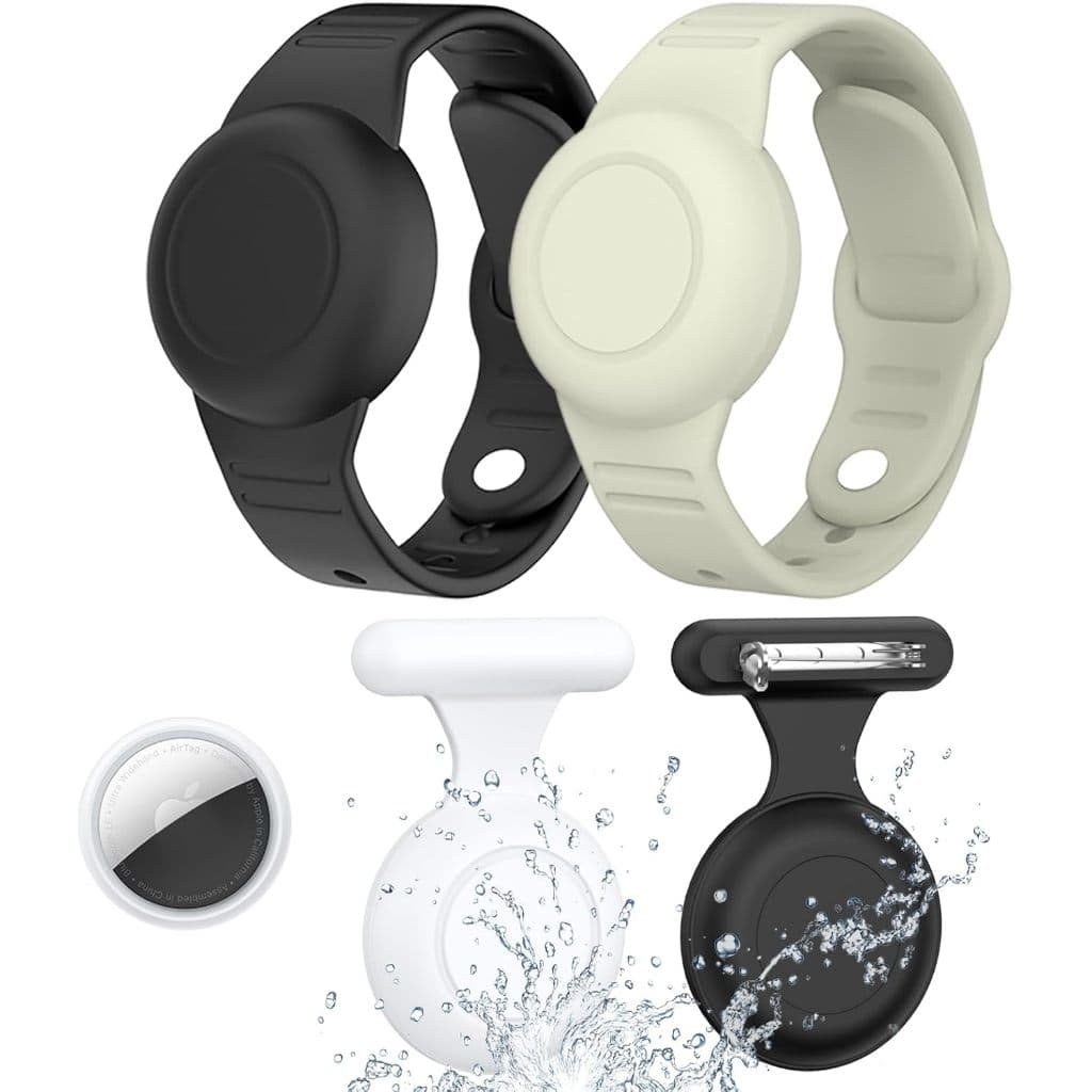 Pulseira Airtag à prova d'água para crianças, pulseira Airtag oculta para crianças, capa de silicone pulseira de relógio