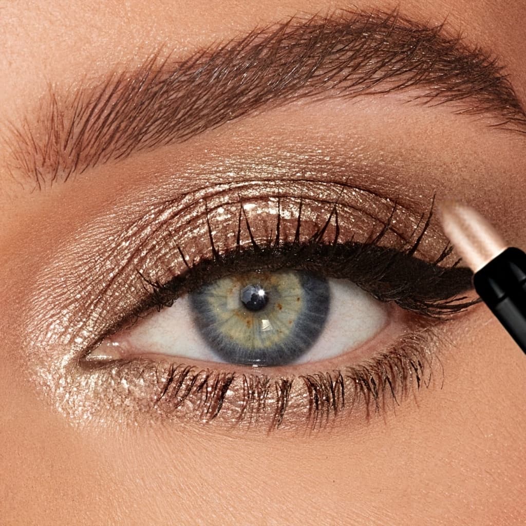Bastão De Sombra Brilhante , Caneta De Maquiagem Para Os Olhos , Iluminador À Prova D'água E Lápis Delineador , Brilho D