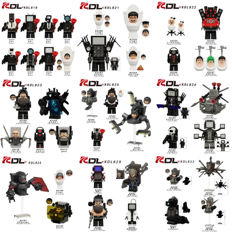 Skibidi TV Man Mini robô de montagem de brinquedos infantis