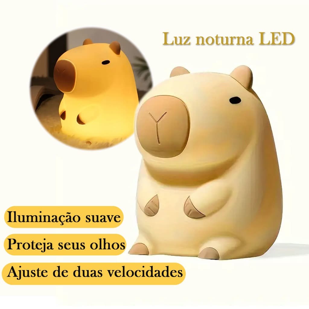 Luz Noturna Led, Lâmpada De Dormir Fofa, Lâmpada De Capivara, Lâmpada De Companhia Infantil